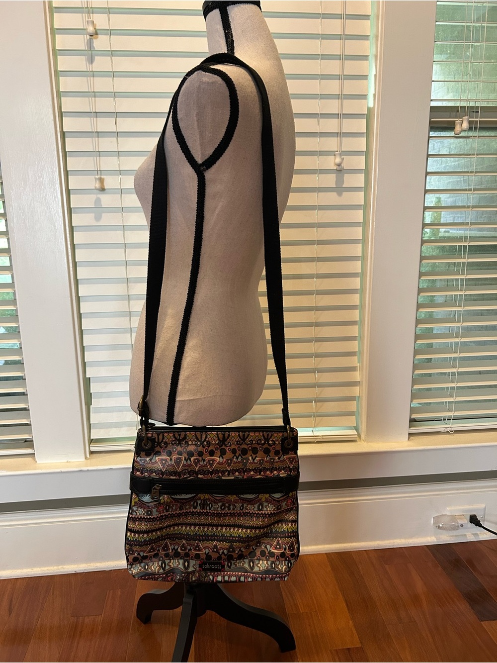Sakroots Multicolor Boho Crossbody with Black Strap
